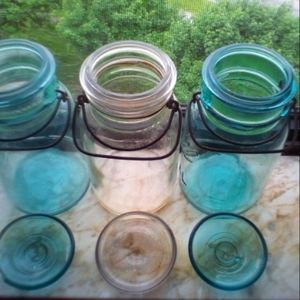 (3) Qt Size 1908 Ball Jars/Lids